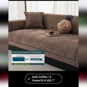 Brown Sofa Non-Slip Back & 2 Back Rests